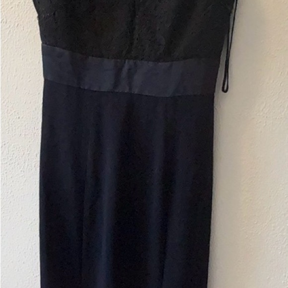 Theia Navy Blue Lace Evening Gown - Picture 7 of 8